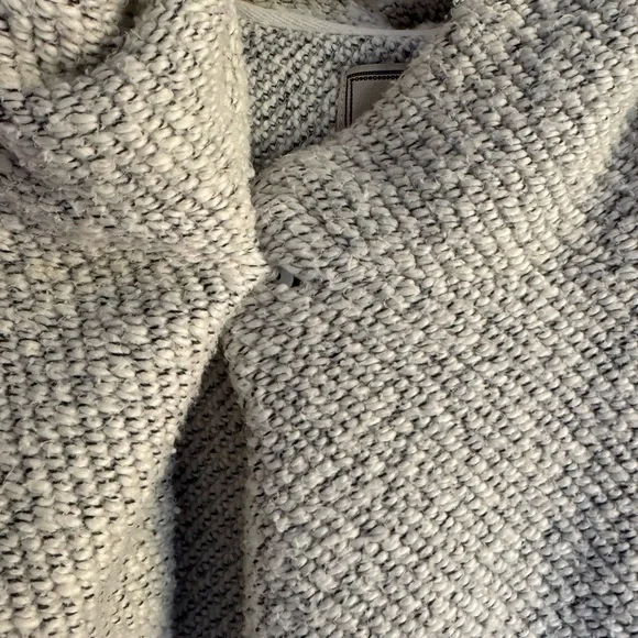 Lucky Brand Textured Knit Asymmetrical Zip Sweater Jacket Cozy Fall Gray Size M - Picture 8 of 10